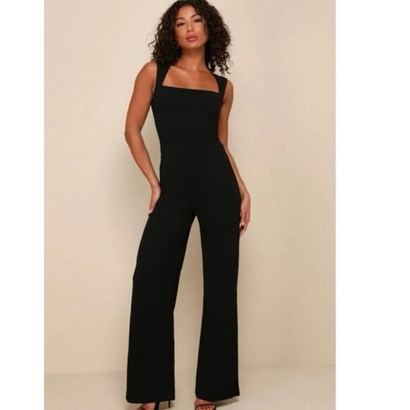 Lulus Enticing Endeavors Black Jumpsuit Formal Sleeveless Romper Size Small - Picture 1 of 5